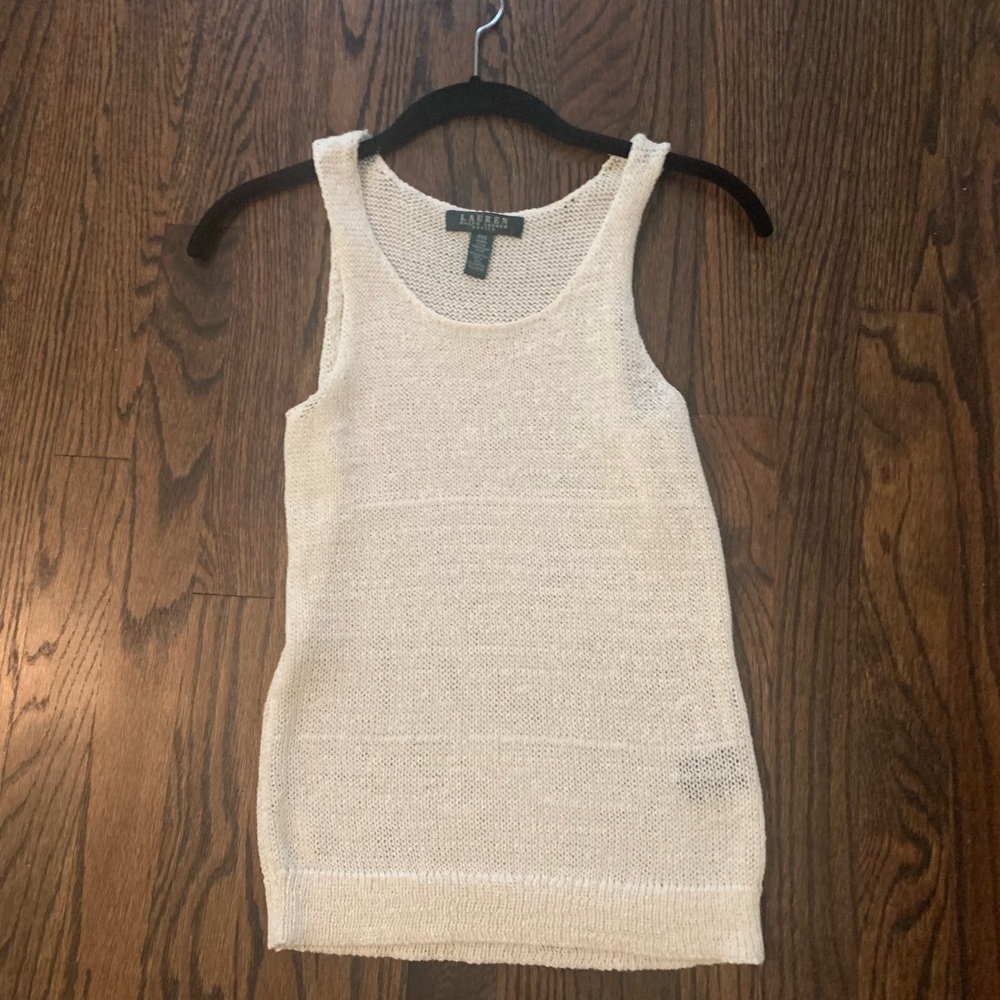 Ralph Lauren Sleeveless Sweater Tank- Cream, XS